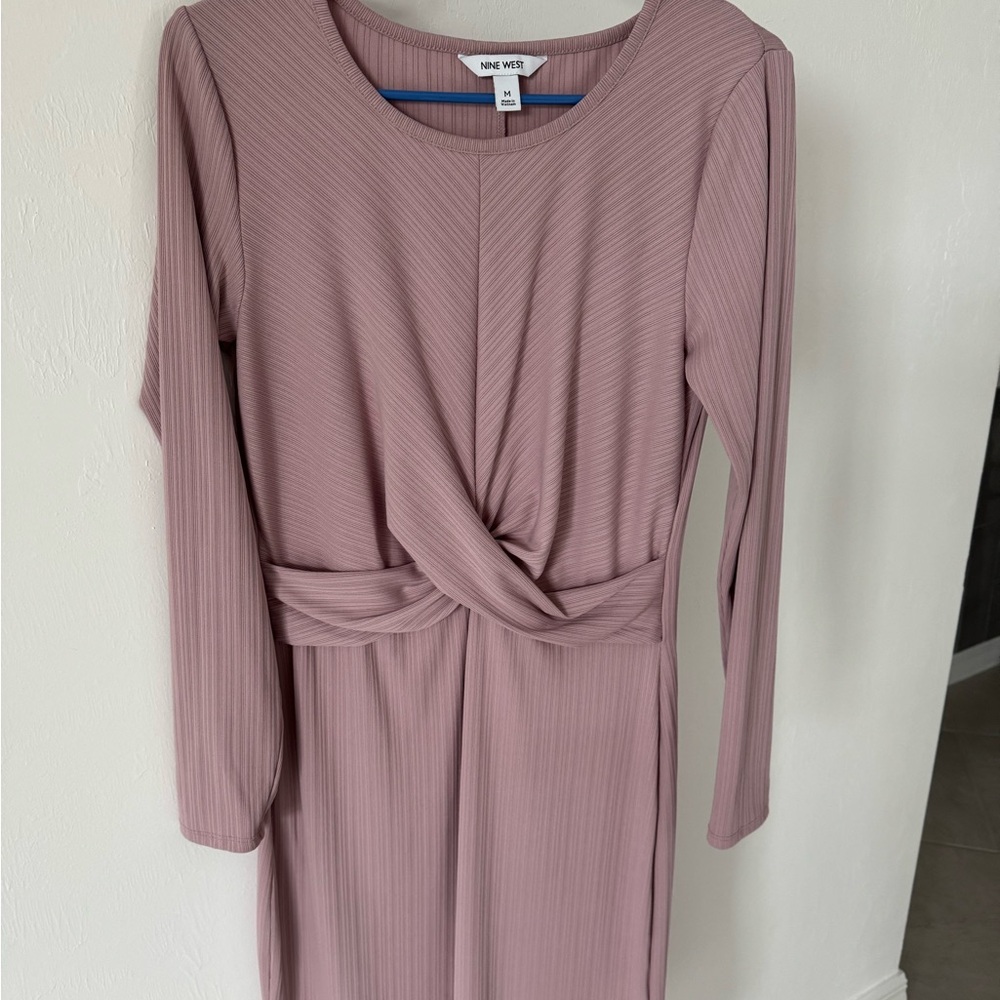 Nine West Purple Sheath Long Sleeve Dress